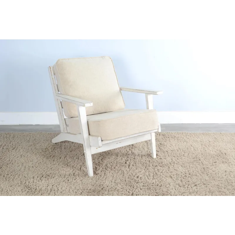 Marina White Sand Chair, Cushion Seat & Back