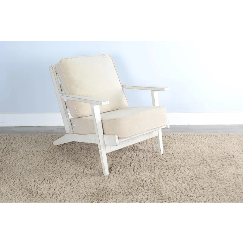 Marina White Sand Chair, Cushion Seat & Back