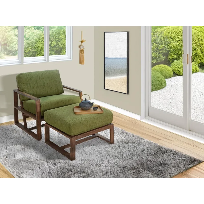 DOE VALLEY Ottoman w/ Wood Frame