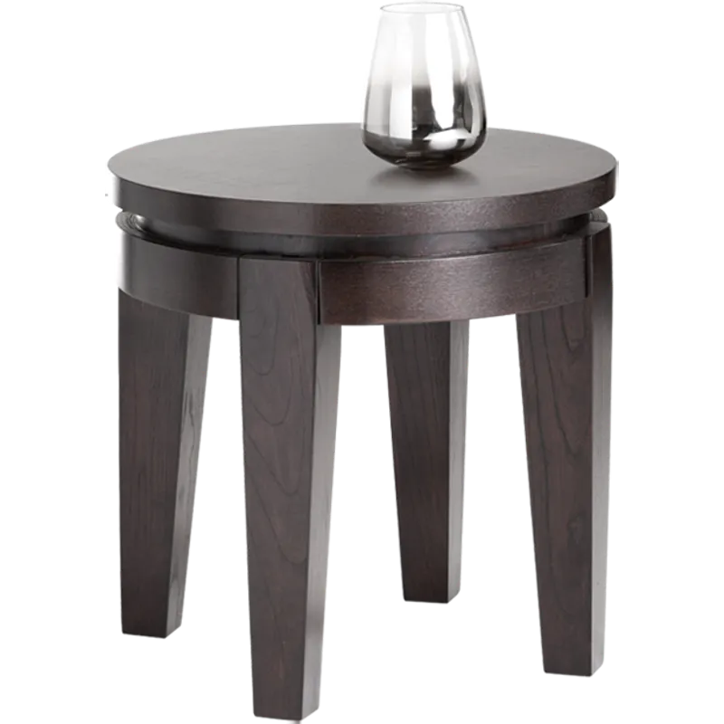 ASIA ROUND END TABLE - ESPRESSO