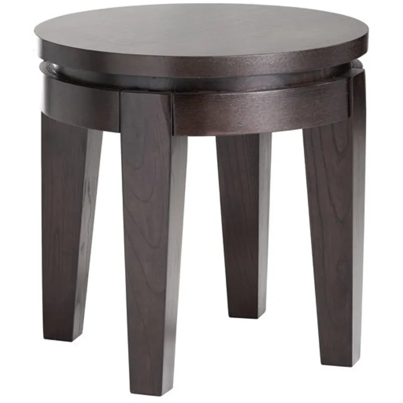 ASIA ROUND END TABLE - ESPRESSO