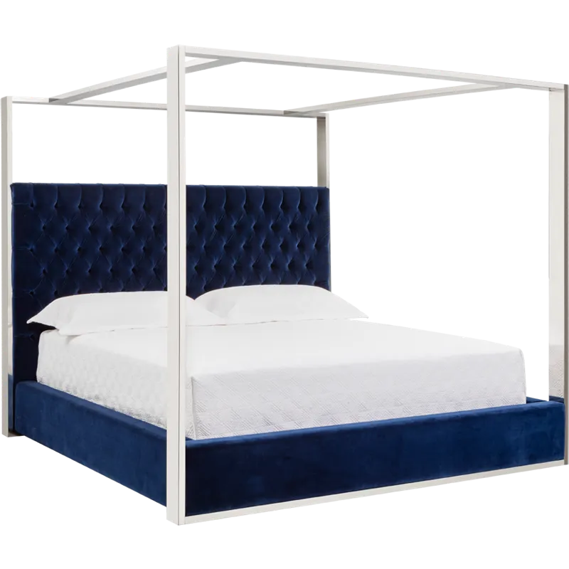DALTON BED - KING - NAVY