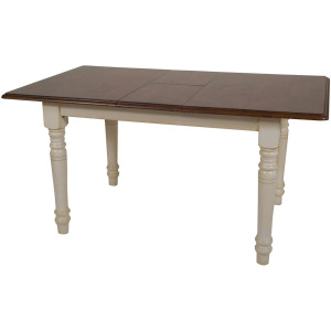 Andrews Butterfly Leaf Dining Table &ndash; Antique White & Chestnut