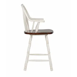 Andrews Windsor Arm Stools Antique White &amp; Chestnut