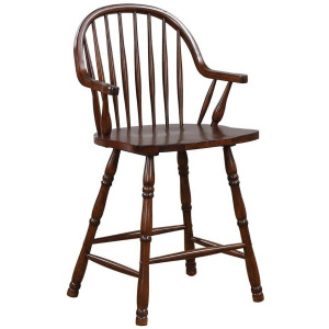 Andrews 24&rdquo; Windsor Arm Stool in Chestnut