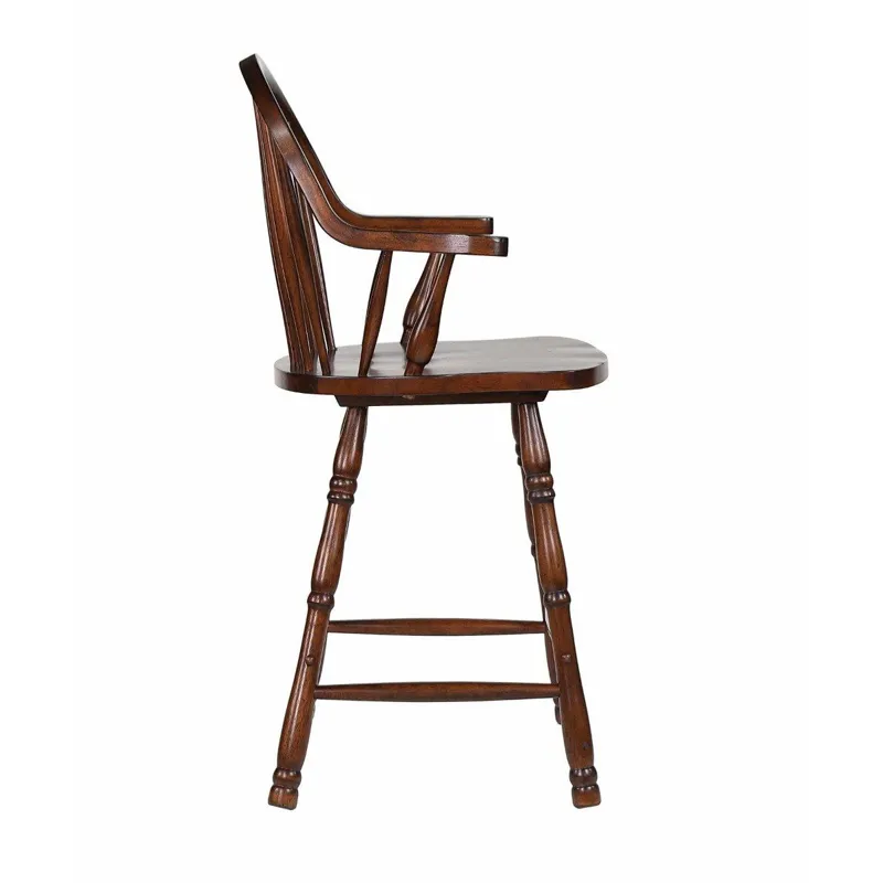 Andrews 24&rdquo; Windsor Arm Stool in Chestnut
