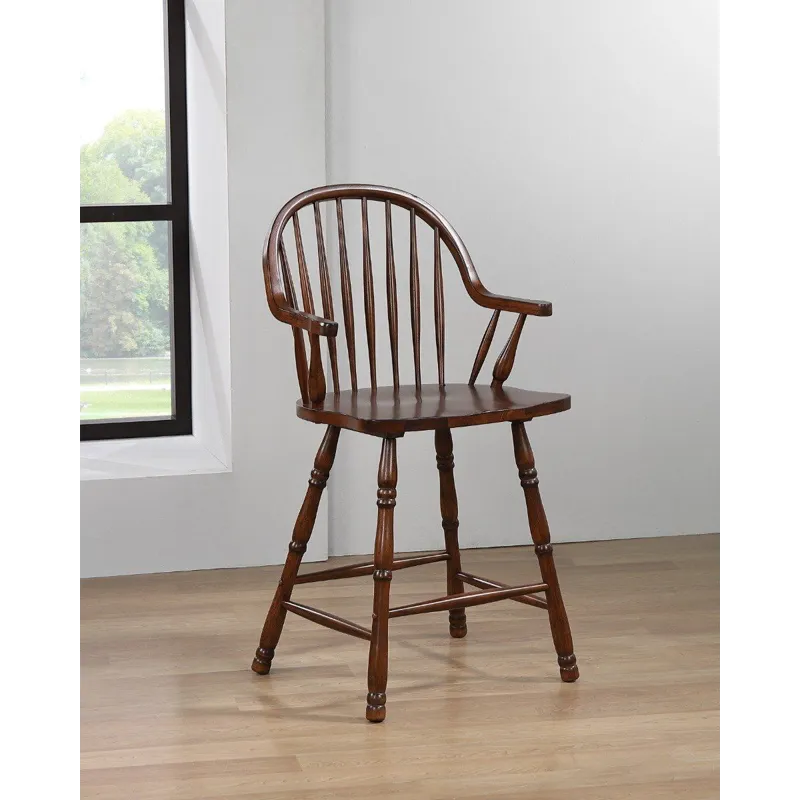 Andrews 24&rdquo; Windsor Arm Stool in Chestnut