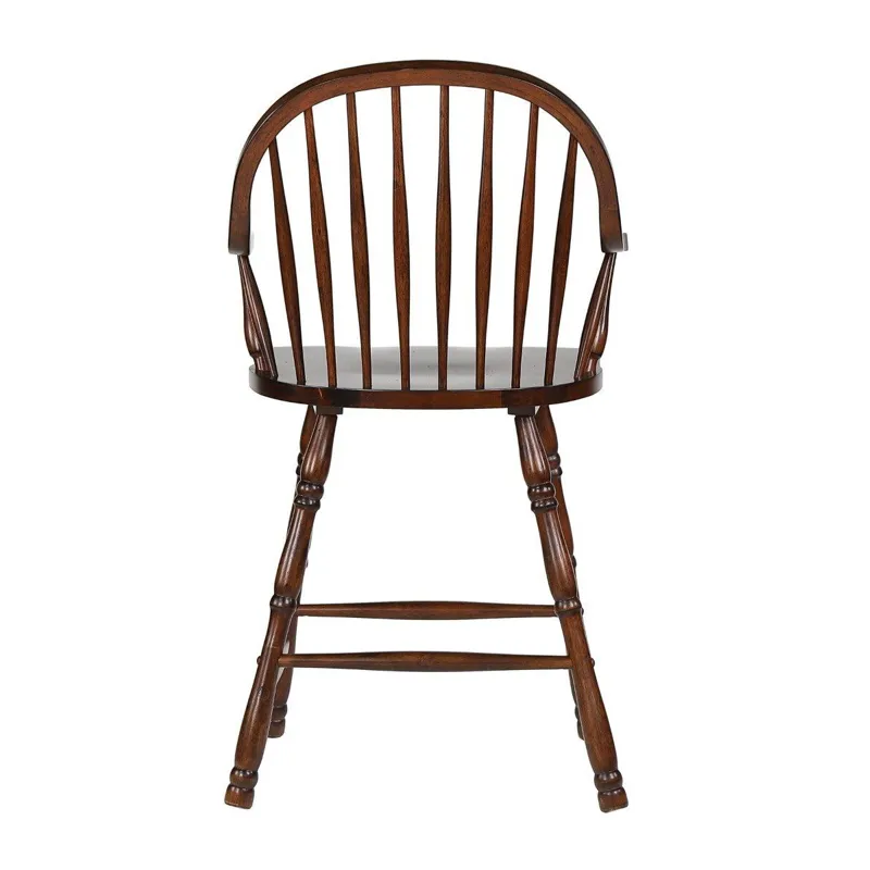 Andrews 24&rdquo; Windsor Arm Stool in Chestnut