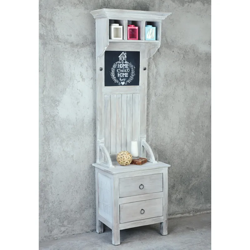 Shabby-Chic-Collection-Hall-tree-with-chalkboard-finished-in-a-Gray-wash-room-setting-CC-CAB251S-SW.