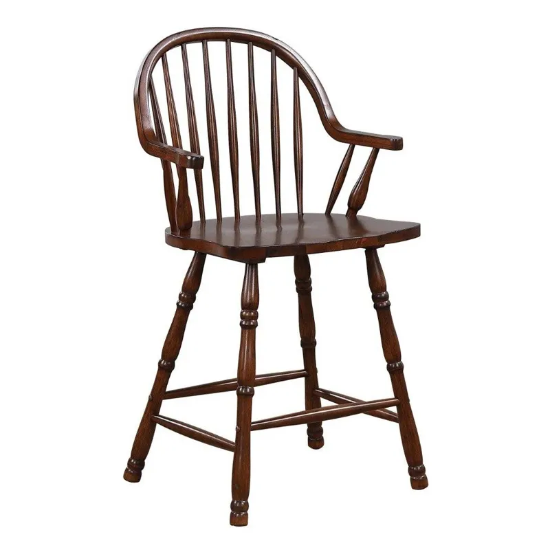 Andrews 24&rdquo; Windsor Arm Stool in Chestnut