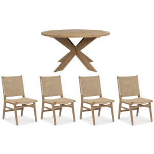 Coastal Teak 5 PC Dining Set