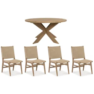 Coastal Teak 5 PC Dining Set