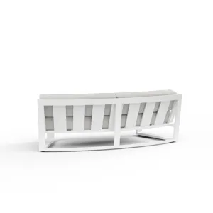 Newport Curved Sofa in Cast Silver, No Welt