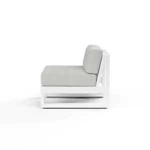 Newport Armless Club Chair in Cast Silver, No Welt