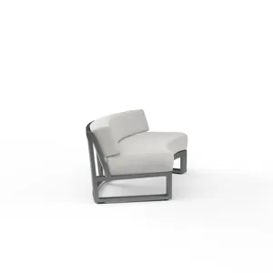 Redondo Curved Sofa in Cast Silver, No Welt