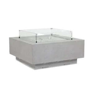 Gravelstone Square Fire Table w/ Glass Surround