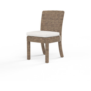 Havana Armless Dining Chair in Canvas Flax w/ Self Welt
