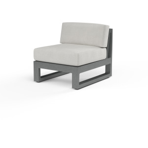 Redondo Armless Club in Cast Silver, No Welt