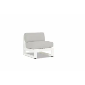 Newport Armless Club Chair in Cast Silver, No Welt