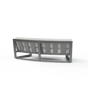 Redondo Curved Sofa in Cast Silver, No Welt