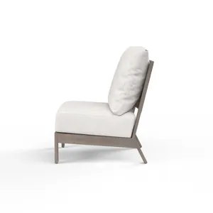 Laguna Armless Club in Canvas Flax, No Welt