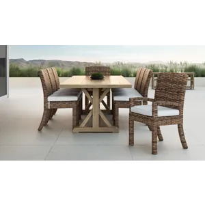Havana Armless Dining Chair in Canvas Flax w/ Self Welt