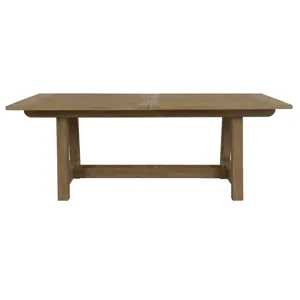 Coastal Teak Dining Table with Leaf Extension