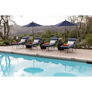 Provence Chaise Lounge in Canvas Flax w/ Self Welt