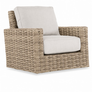 Havana Swivel Club Glider in Canvas Flax w/ Self Welt