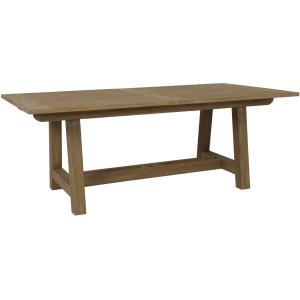 Coastal Teak Dining Table with Leaf Extension
