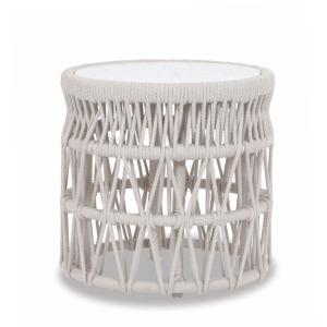 Dana End Table with Honed Carrara Marble Top