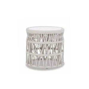 Dana End Table with Honed Carrara Marble Top