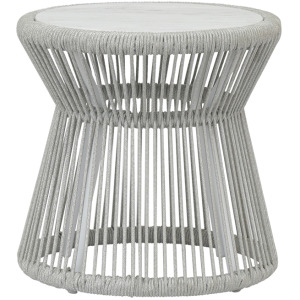 Miami End Table with Honed Carrara Marble Top