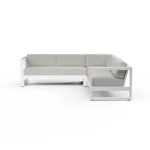 Newport Sectional in Cast Silver, No Welt