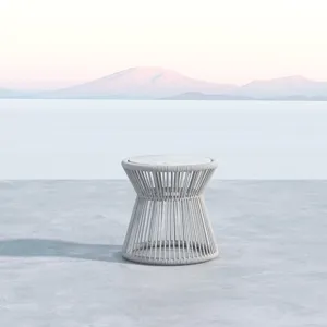 Miami End Table with Honed Carrara Marble Top