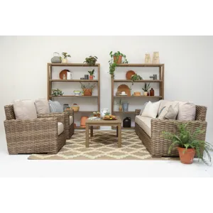 Havana Sofa in Canvas Flax w/ Self Welt