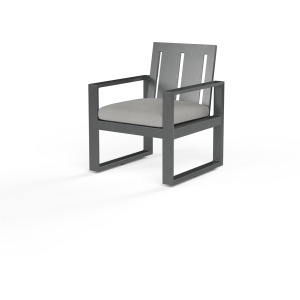 Redondo Dining Chair in Cast Silver, No Welt