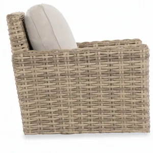 Havana Swivel Club Glider in Canvas Flax w/ Self Welt