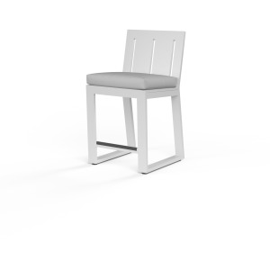 Newport Barstool in Cast Silver, No Welt