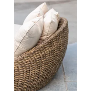 Havana Round Daybed in Canvas Flax w/ Self Welt