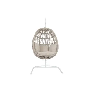 Dana Rope Hanging Club Chair in Linen Canvas w/ Self Welt