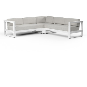 Newport Sectional in Cast Silver, No Welt