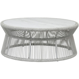 Miami Coffee Table with Honed Cararra Marble Top