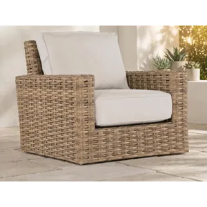 Havana Swivel Club Glider in Canvas Flax w/ Self Welt