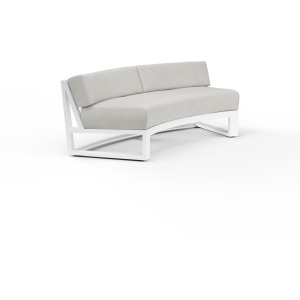 Newport Curved Sofa in Cast Silver, No Welt