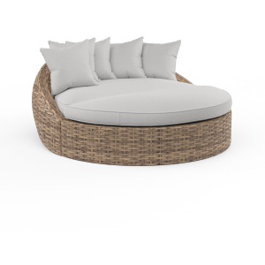 Havana Round Daybed in Canvas Granite w/ Self Welt