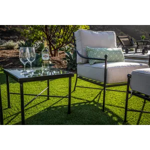 Provence Ottoman in Canvas Flax w/ Self Welt