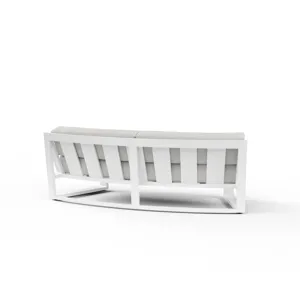 Newport Curved Sofa in Cast Silver, No Welt