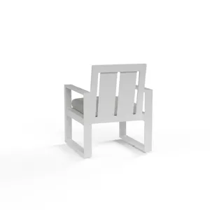 Newport Dining Chair in Cast Silver, No Welt