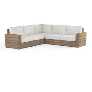 Havana Sectional in Canvas Flax w/ Self Welt